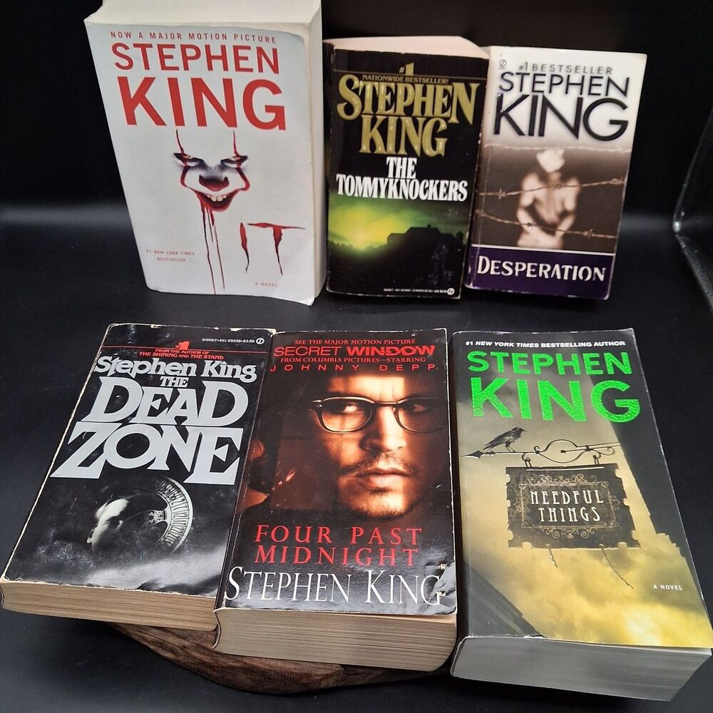 Stephen King Paperback Book Lot of 6 IT Tommyknockers Dead Zone Desperation